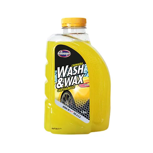 En gul flaska wash and wax från Glosser