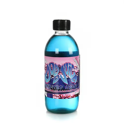 En liten flaska med blå spolvätska för bilen tillverkad av Dodo Juice