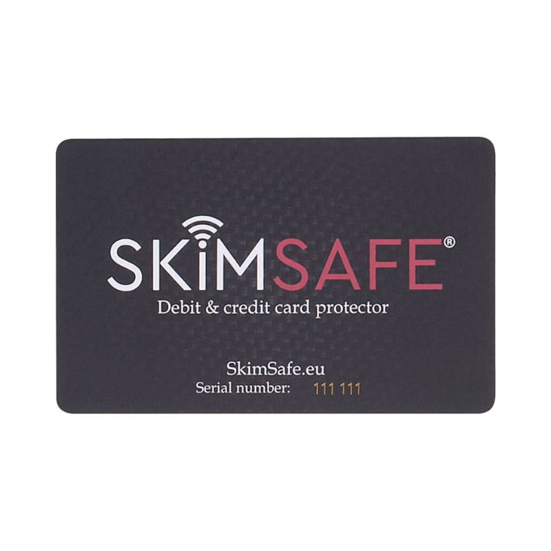 SkimSafe kort skyddar betalkort mot RFID-stöld och skimming med inbyggd signalblockerare