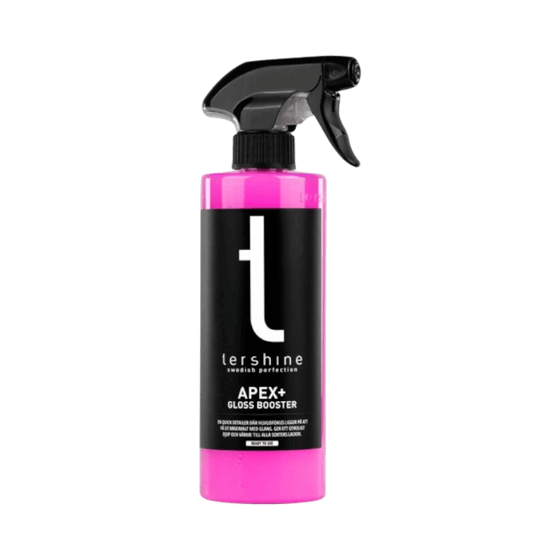 Tershine Apex+ Gloss Booster snabbvax ger djup glans och smidig finish på bilens ytor.