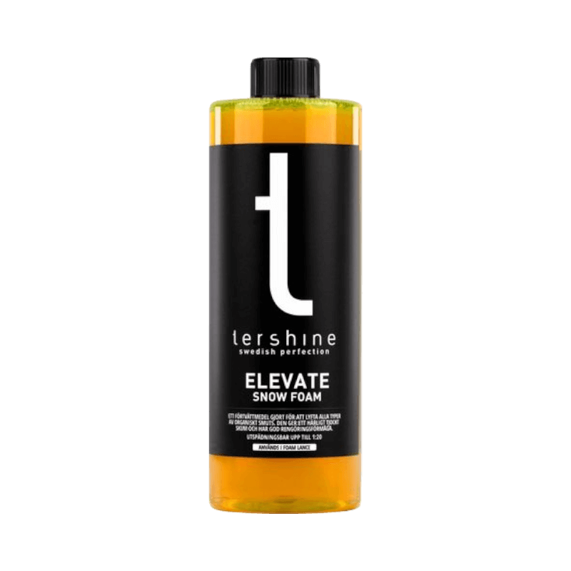 Tershine Elevate Snow Foam i svart flaska med kraftigt rengörande och vaxvänlig formula