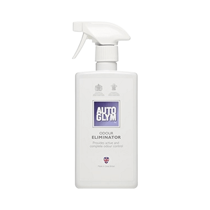 Flaska med Autoglym Odour Eliminator luktborttagare för effektiv neutralisering av dålig lukt i bilens interiör.