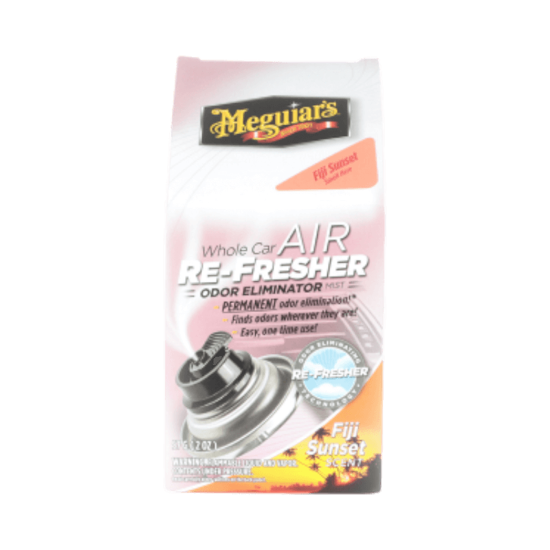 Meguiar's Air Re-Fresher Fiji Sunset spray för permanent luktborttagning i hela bilen.