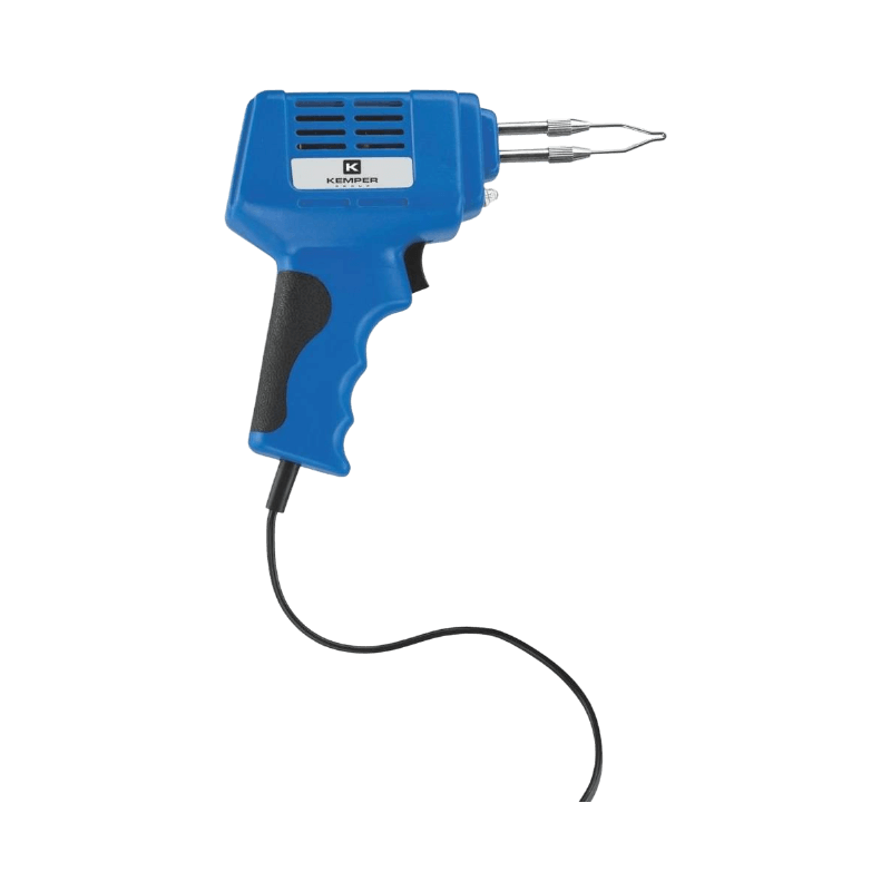 Kemper lödkolv i pistolgrepp med dubbla spetsar, designad för snabb och exakt lödning.