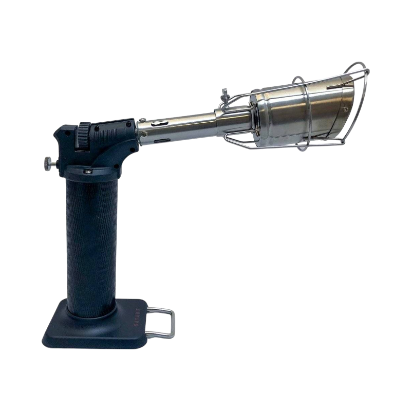 Satake Flame Master gasbrännare med metallkåpa och stabil bas för säker hantering